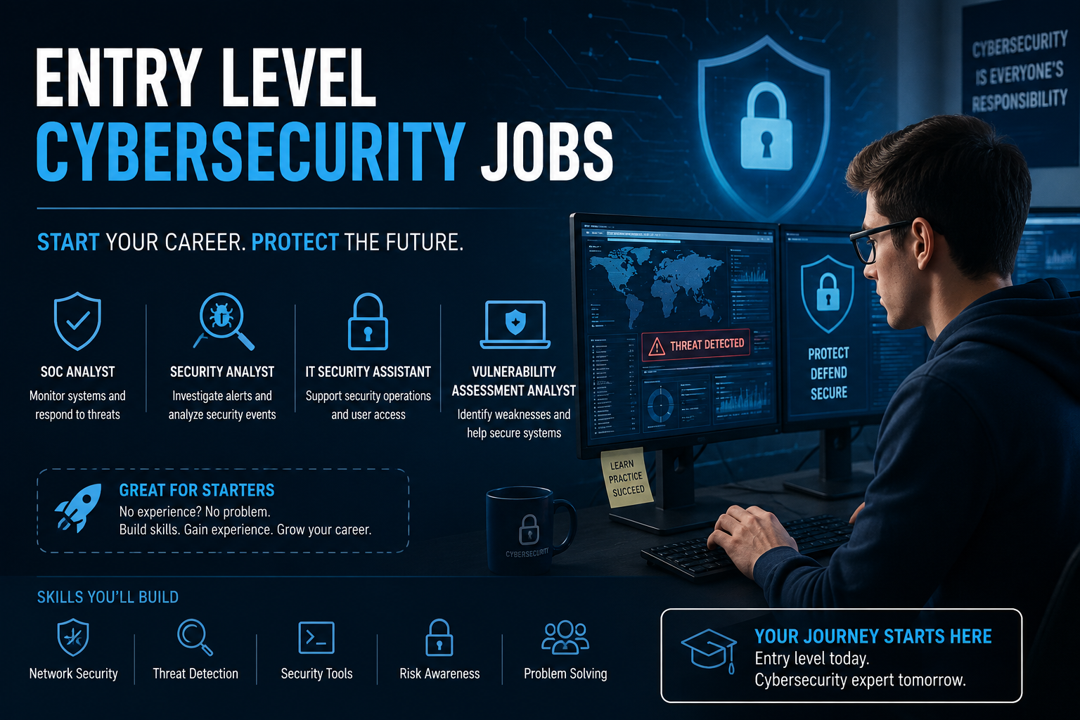 Entry Level Cybersecurity Jobs: A Complete Beginner’s Guide to Starting Your Career